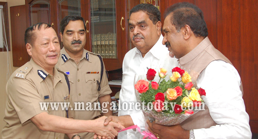 K J George in Mangalore Commissioner office